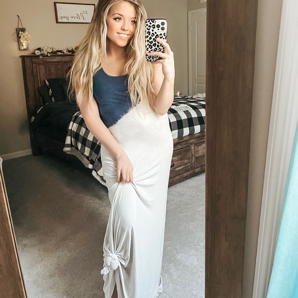 Blue And White Maxi Dress - Picture 8 of 8